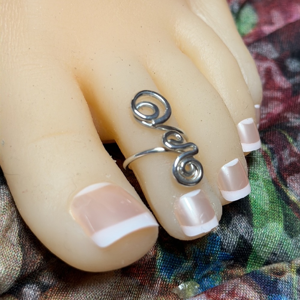 Sterling Silver Toe Ring- Adjustable Toe Ring- Un… - image 4